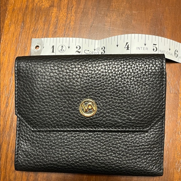 Black grain leather Valentina Italian small wallet, never been used - Picture 9 of 12